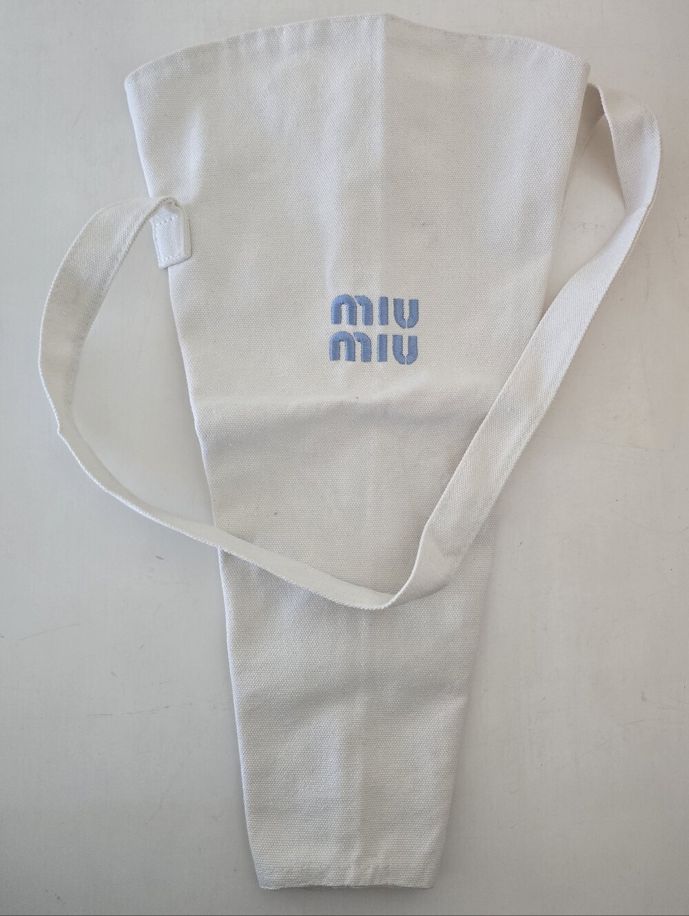 Miu Miu Cream Canvas Flower Tote with Embroidered Logo - Picture 2 of 4
